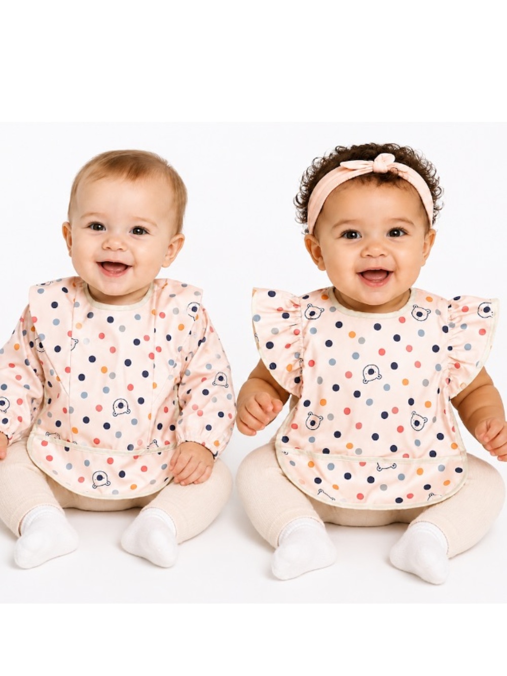 NEW - 2 Pack Waterproof Baby Bid Set - Long & Flutter Sleeve - Koala & Polkadot